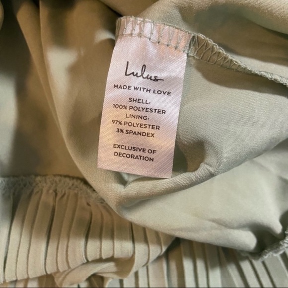 NWOT Lulus Came For Cocktails Sage Green Pleated Tiered Lace Maxi Dress - Picture 13 of 17